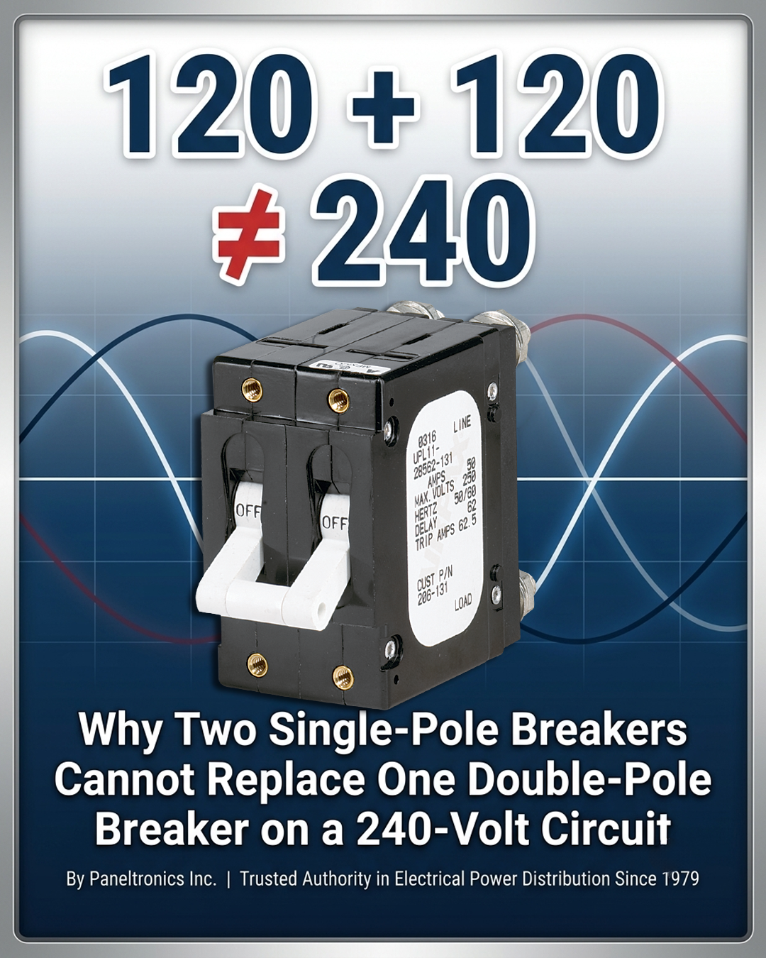 120 + 120 ≠ 240: Double-Pole Breakers for 240V                                                                                                                                                                                                                                                            